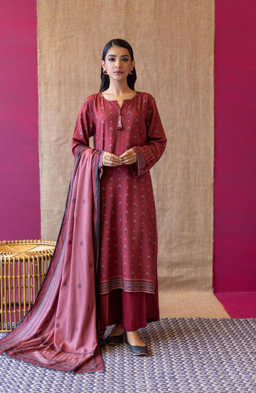 Orient OTL 22 161 Maroon Linen Myreen Winter Collection 2022 Online Shopping